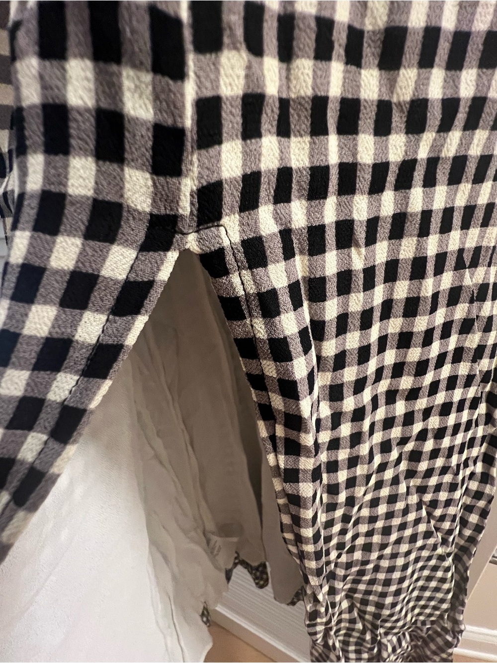 Reformation Black and White Gingham Midi Dress - Picture 4 of 5